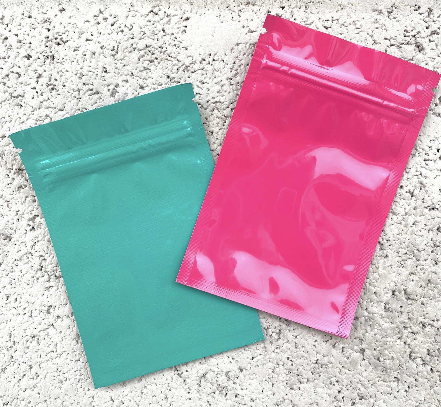 Add Some Color with Pink or Teal 1 Gram Mylar Bags