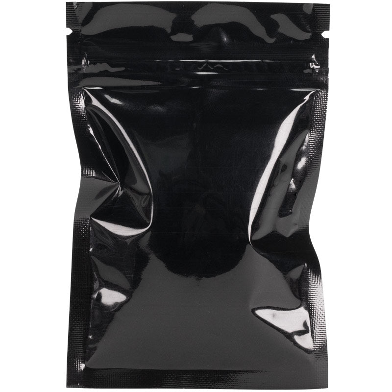 Black Smell Proof Stand Up Zip Pouch Gram Cannabis Packaging