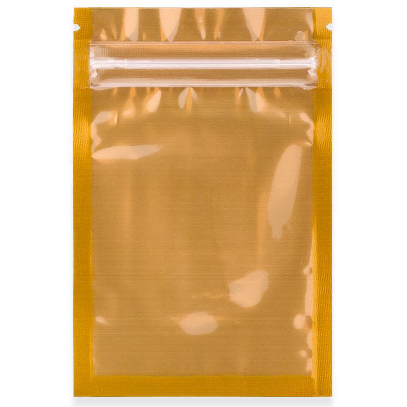 Black Gold Clear Smell Proof Stand Up Zip Pouch Gram Cannabis Packaging