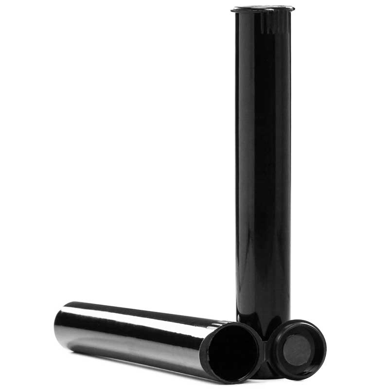 Child Resistant 116mm Black Cylinder Tube - 1 WEEK LEAD