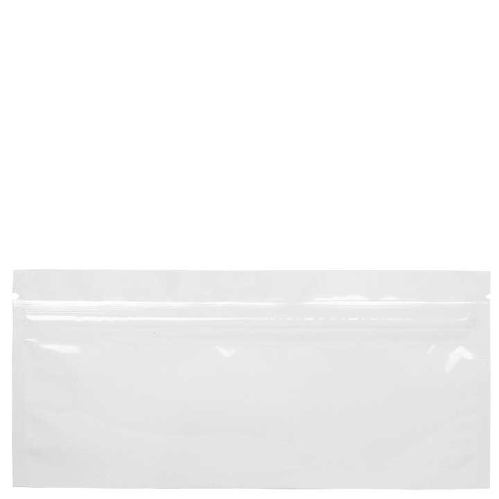 6" x 2.7" Mylar Zip Bag - White / White