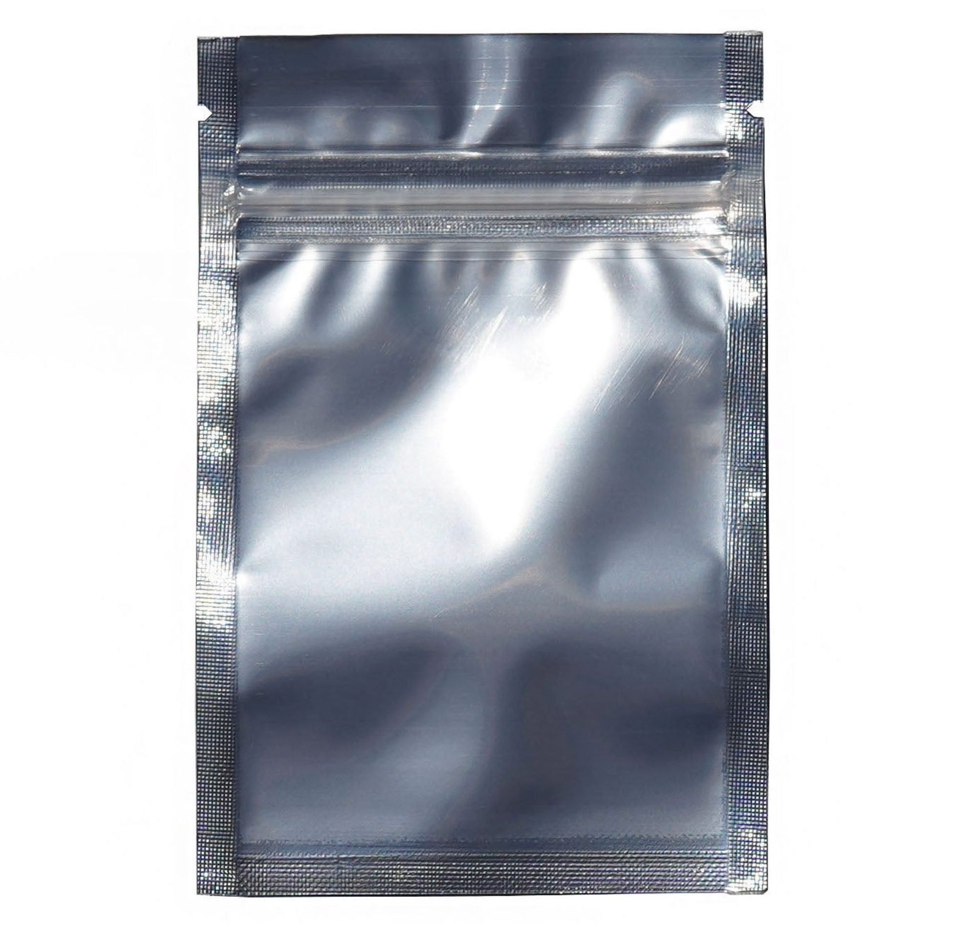 Silver Smell Proof Stand Up Zip Pouch Gram Custom Weed Packaging
